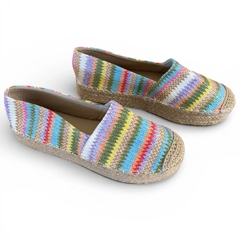 Shell Colorful Woven Espadrilles